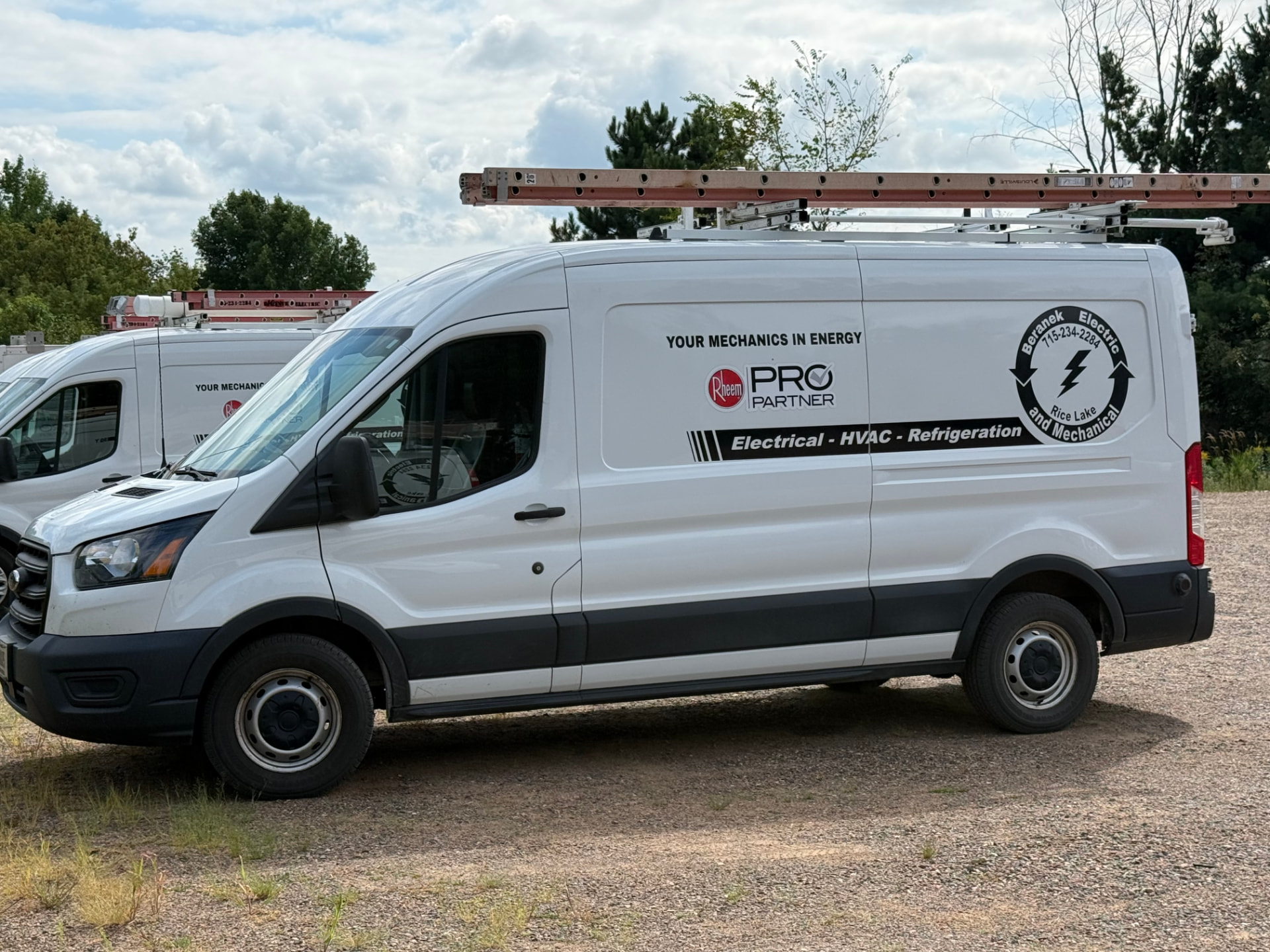 Beranek Electric and Mechanical service van in Rice Lake, Wisconsin
